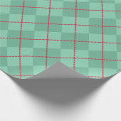 Retro Kerstfeestay Green Argyle Cadeaupapier (Hoek)