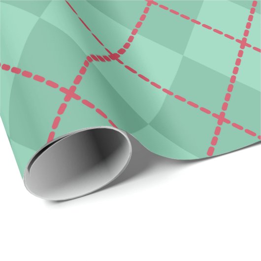 Retro Kerstfeestay Green Argyle Cadeaupapier (Rol Hoek)