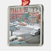 Retro kerstfeestay Magnet Metalen Ornament (Links)