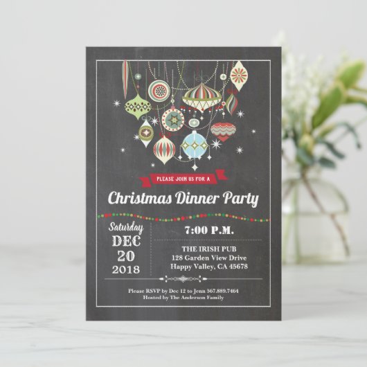 Retro kerstfeestbeurs  kaart (Staand voorkant)