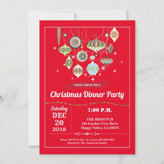 Retro kerstfeestbeurs  kaart (Voorkant)