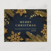 Retro kerstfeestdag bedrijfscentrum Postcar Briefkaart (Voorkant)