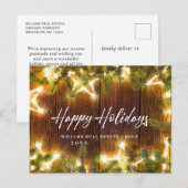 Retro kerstfeestdag bedrijfsgroet briefkaart (Voorkant / Achterkant)