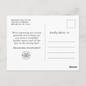 Retro kerstfeestdag bedrijfsgroet briefkaart (Achterkant)