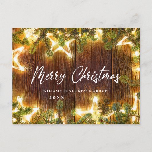 Retro kerstfeestdag bedrijfsgroet briefkaart (Voorkant)