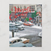 Retro kerstfeestdag briefkaart (Voorkant)
