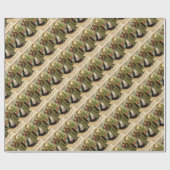 Retro  kerstfeestdag cadeaupapier (Vlak)