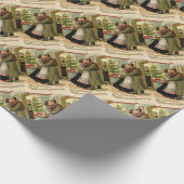 Retro  kerstfeestdag cadeaupapier (Hoek)