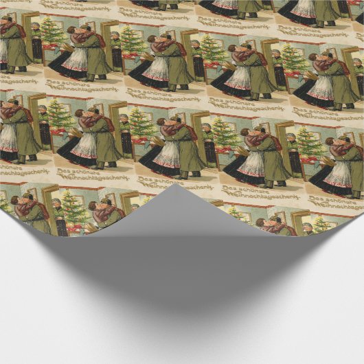 Retro  kerstfeestdag cadeaupapier (Hoek)