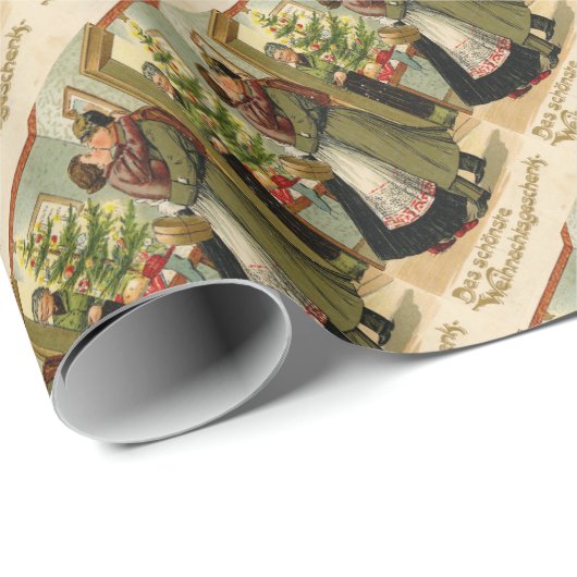 Retro kerstfeestdag cadeaupapier (Rol Hoek)