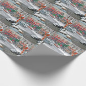 Retro kerstfeestdag cadeaupapier (Hoek)