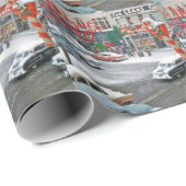 Retro kerstfeestdag cadeaupapier (Rol Hoek)