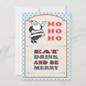 Retro kerstfeestdag cocktailparty uitnodigingen (Achterkant)