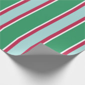 Retro kerstfeestdag groen rood omslagpapier cadeaupapier (Hoek)