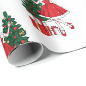 Retro kerstfeestdag omslagpapier cadeaupapier (Rol Hoek)