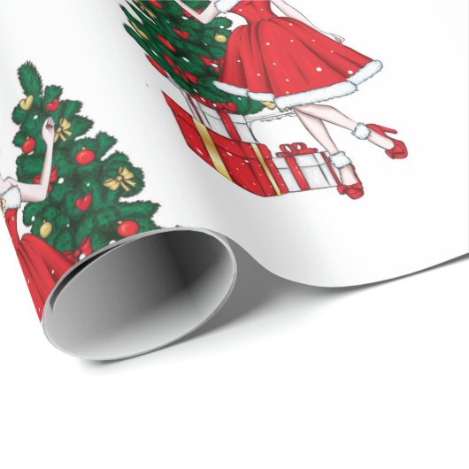 Retro kerstfeestdag omslagpapier cadeaupapier (Rol Hoek)