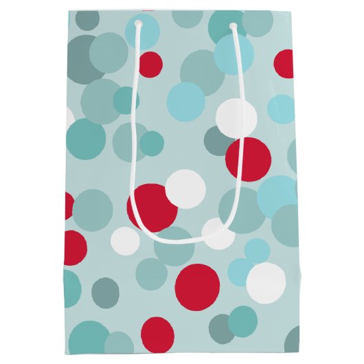 Retro kerstfeestdag poka Dots cadeau Medium Cadeauzakje (Achterkant)