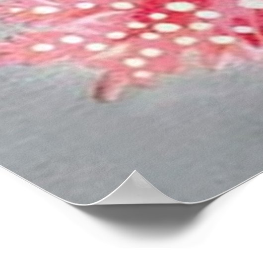 Retro kerstfeestdag roze poster (Hoek)