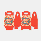 Retro kerstFeestdagen Holly Jolly Typografie Bedankdoosjes (Uitgevouwen)