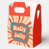 Retro kerstFeestdagen Holly Jolly Typografie Bedankdoosjes (Geopend)