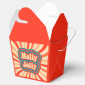 Retro kerstFeestdagen Holly Jolly Typografie Bedankdoosjes (Geopend)