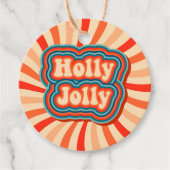Retro kerstFeestdagen Holly Jolly Typografie Bedankjes Labels (Voorkant)