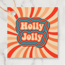 Retro kerstFeestdagen Holly Jolly Typografie