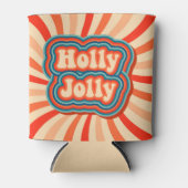 Retro kerstFeestdagen Holly Jolly Typografie Blikjeskoeler (Voorkant)