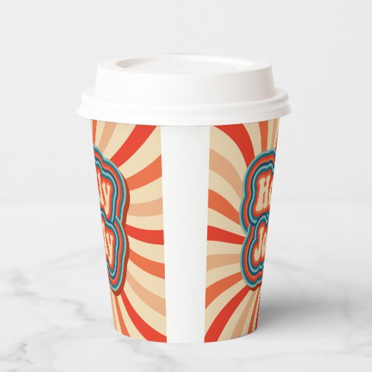 Retro kerstFeestdagen Holly Jolly Typografie Papieren Bekers (Links)