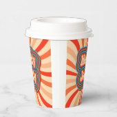 Retro kerstFeestdagen Holly Jolly Typografie Papieren Bekers (Rechts)