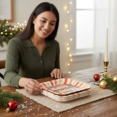 Retro kerstFeestdagen Holly Jolly Typografie Papieren Bordje