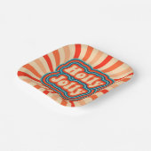 Retro kerstFeestdagen Holly Jolly Typografie Papieren Bordje (Gebogen)