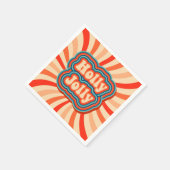 Retro kerstFeestdagen Holly Jolly Typografie Servet (Hoek)