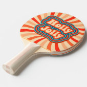 Retro kerstFeestdagen Holly Jolly Typografie Tafeltennisbatje (Voorkant Gekanteld)