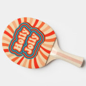 Retro kerstFeestdagen Holly Jolly Typografie Tafeltennisbatje (Zijkant)