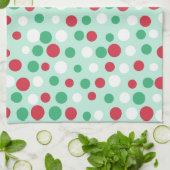 Retro kerstfeestdagen Stippen keukenhanddoek (Gevouwen)