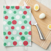 Retro kerstfeestdagen Stippen keukenhanddoek (Quarter Fold)