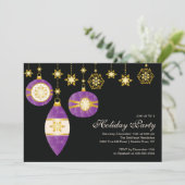 Retro kerstfeestdagen uitnodiging (Staand voorkant)