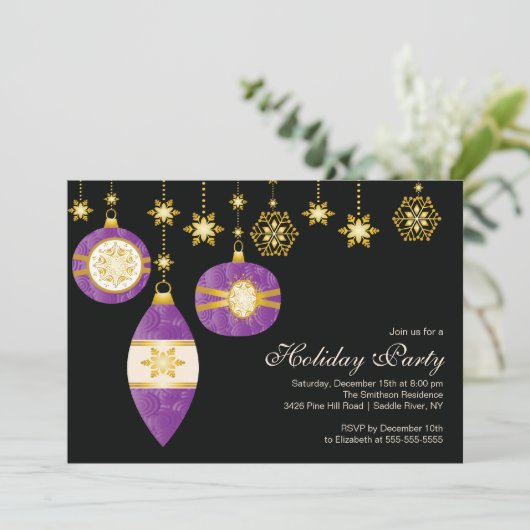 Retro kerstfeestdagen uitnodiging (Staand voorkant)