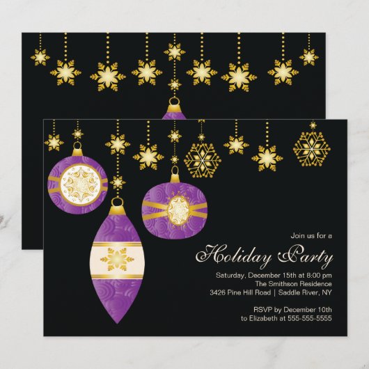 Retro kerstfeestdagen uitnodiging (Voorkant / Achterkant)