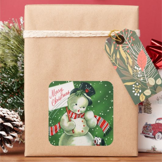 retro-kerstfeestelijke sticker (Feestdagen)