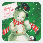 retro-kerstfeestelijke sticker (Voorkant)