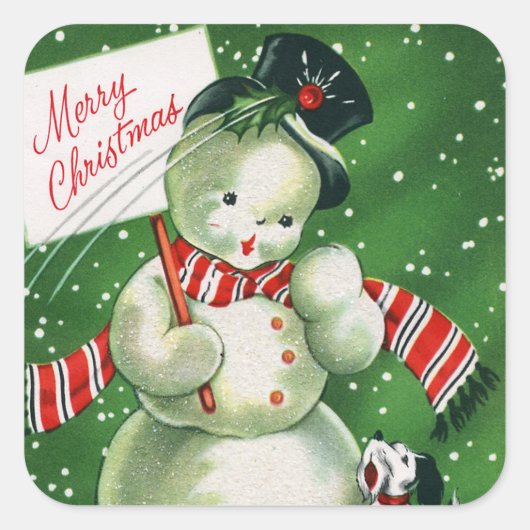 retro-kerstfeestelijke sticker (Voorkant)