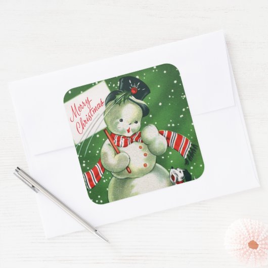 retro-kerstfeestelijke sticker (Envelop)