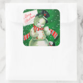 retro-kerstfeestelijke sticker (Tas)