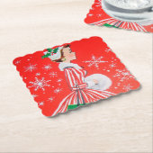 Retro kerstfeestfeest onderzetter (Gebogen)