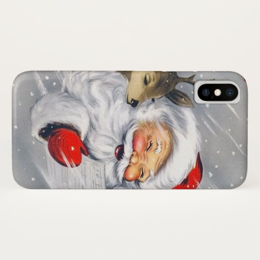 Retro kerstfeestrendieren Case-Mate iPhone case (Achterkant (horizontaal))