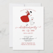 Retro-kerstfeestuitnodiging Kaart (Achterkant)