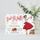 Retro-kerstfeestuitnodiging Kaart (Staand voorkant)