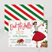 Retro-kerstfeestuitnodiging Kaart (Voorkant / Achterkant)